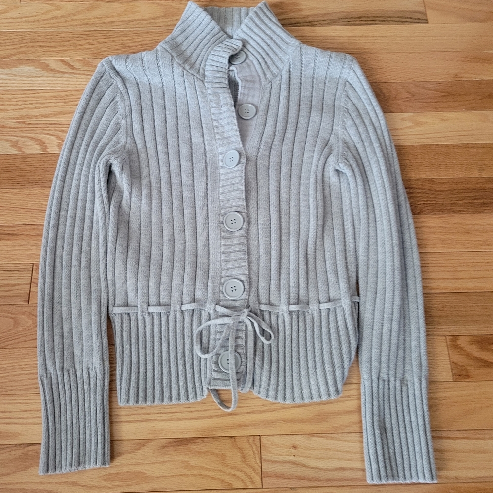 Super Cute Button Down Sweater With Belted Waist